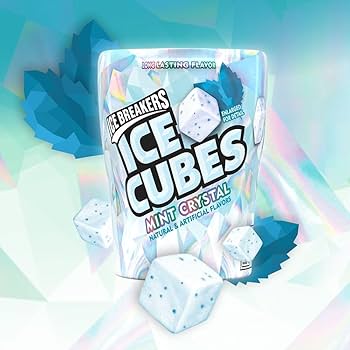 ICE BREAKERS ICE CUBES Mint Crystal Sugar-free Chewing Gum - 40